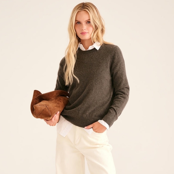 NAADAM The Original Cashmere Crewneck Sweater - Olive Green - Large - NWT - Picture 9 of 10